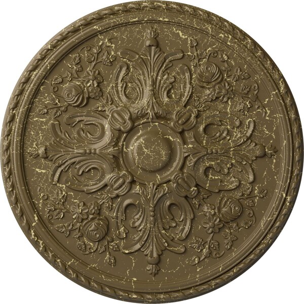 Ekena Millwork Bradford Ceiling Medallion (Fits Canopies up to 6 5/8"), 32 5/8"OD x 2"P, Mississippi Mud Crackle CM32BRMMC - main
